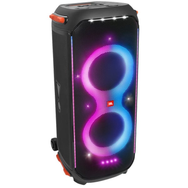 JBL Partybox 710 Party Speaker with 800W RMS Powerful Sound, Built In Lights, Splashproof Design, Smooth-Glide Wheels, Dual Connect, Sound Effects, Karaoke Mode – Black